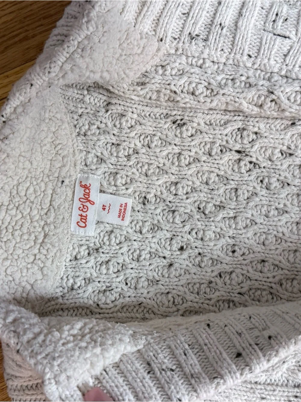 Chunky Cable Knit Button-Front Sweater - Cream kids FOR BOYS 4T